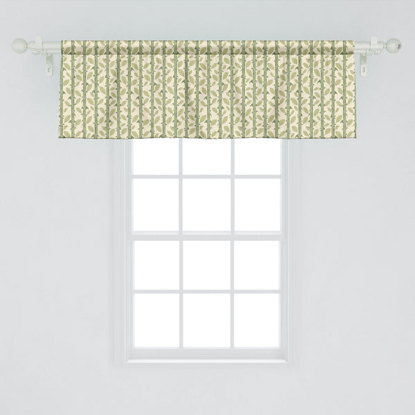 Botanical Decorative Valance Kitchen Curtain with Rod Pocket