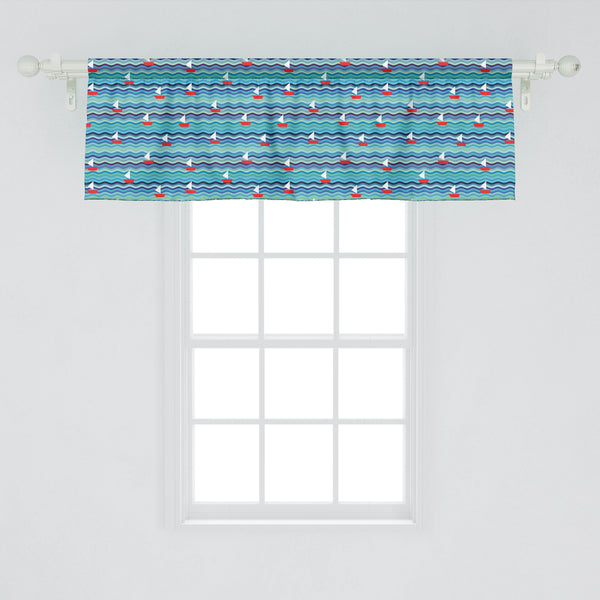 Nautical Decorative Valance Kitchen Curtain with Rod Pocket