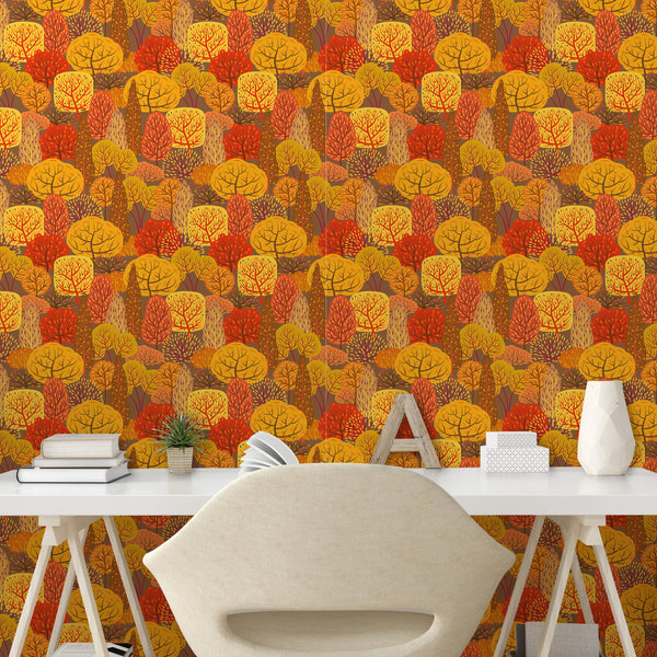 Burnt Orange Peel & Stick Wallpaper for Self-Adhesive DIY-friendly and Mess-free Ready to Use