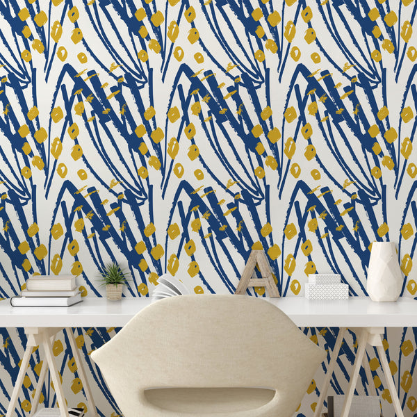 Mustard Peel & Stick Wallpaper for Self-Adhesive DIY-friendly and Mess-free Ready to Use